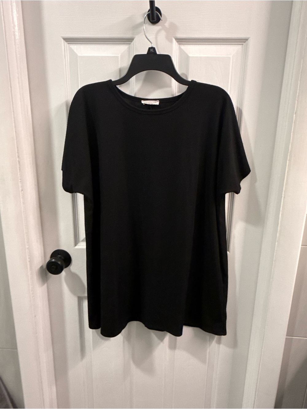 ChicSoul Black Ribbed Short Sleeve Top 2X